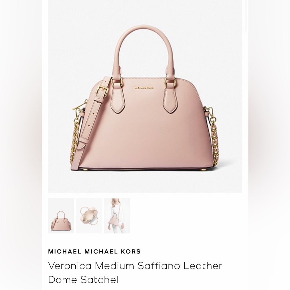 Michael Kors Medium Saffiano Leather Dome Satchel